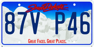 SD license plate 87VP46