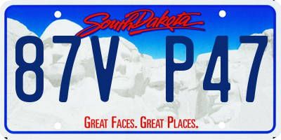 SD license plate 87VP47