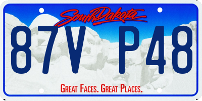 SD license plate 87VP48