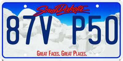 SD license plate 87VP50