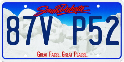 SD license plate 87VP52