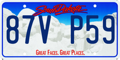SD license plate 87VP59