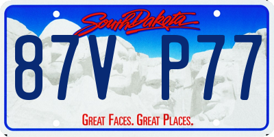 SD license plate 87VP77