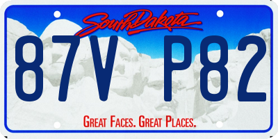 SD license plate 87VP82