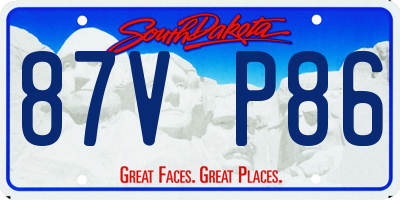 SD license plate 87VP86