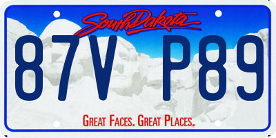 SD license plate 87VP89