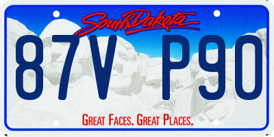 SD license plate 87VP90