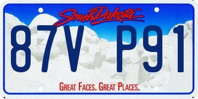 SD license plate 87VP91