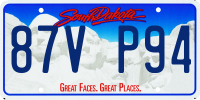 SD license plate 87VP94