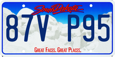 SD license plate 87VP95