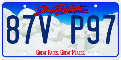 SD license plate 87VP97