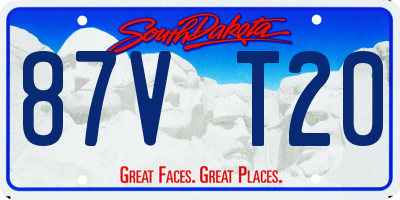SD license plate 87VT20