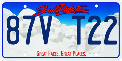 SD license plate 87VT22