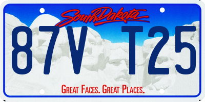 SD license plate 87VT25