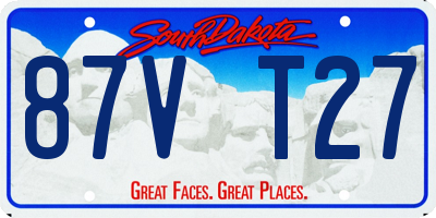 SD license plate 87VT27
