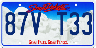 SD license plate 87VT33