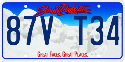 SD license plate 87VT34