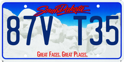 SD license plate 87VT35