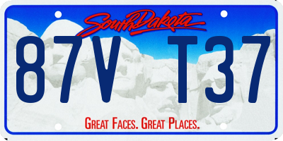 SD license plate 87VT37