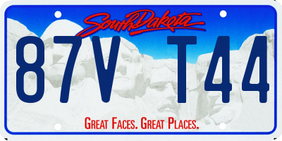 SD license plate 87VT44