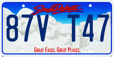 SD license plate 87VT47
