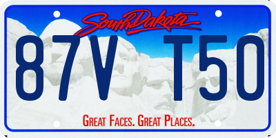 SD license plate 87VT50