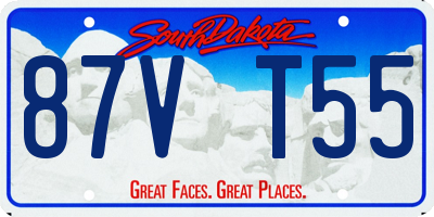 SD license plate 87VT55