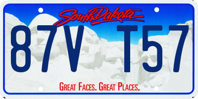 SD license plate 87VT57
