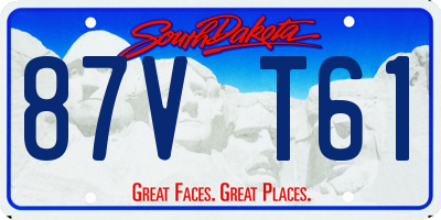 SD license plate 87VT61