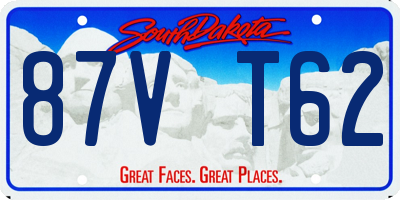 SD license plate 87VT62