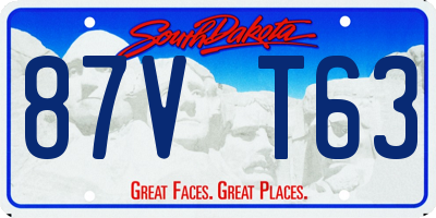 SD license plate 87VT63