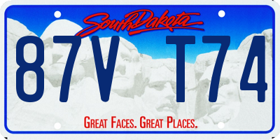 SD license plate 87VT74