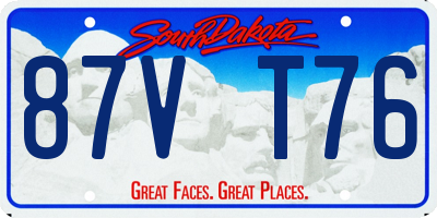 SD license plate 87VT76