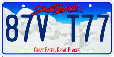 SD license plate 87VT77