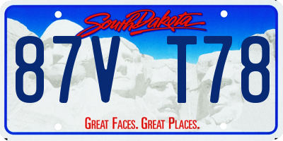 SD license plate 87VT78