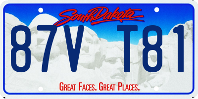 SD license plate 87VT81
