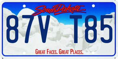 SD license plate 87VT85