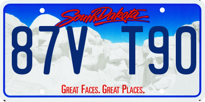 SD license plate 87VT90