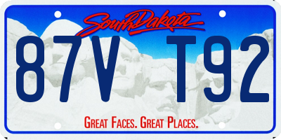 SD license plate 87VT92