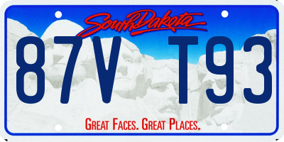 SD license plate 87VT93