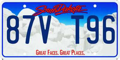 SD license plate 87VT96