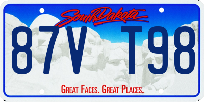 SD license plate 87VT98