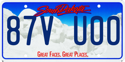 SD license plate 87VU00