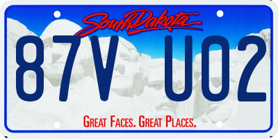 SD license plate 87VU02