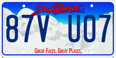 SD license plate 87VU07