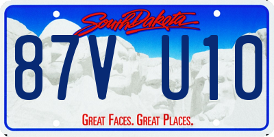SD license plate 87VU10