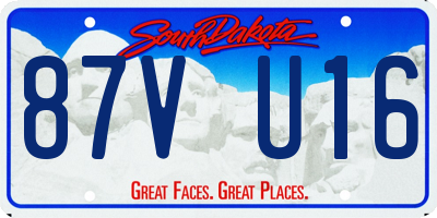 SD license plate 87VU16