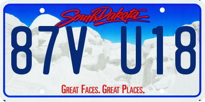 SD license plate 87VU18