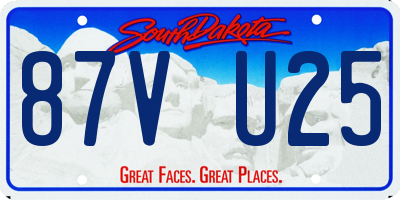 SD license plate 87VU25