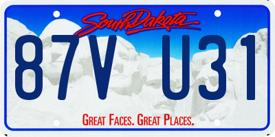 SD license plate 87VU31